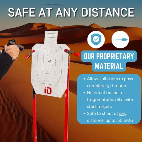 Infinite Defense Self-Healing Infinity Target - Shooting & Archery Competition Style Reuasble Rubber Target Lasts for Thousands of Rounds, Reactive Hits, Weather Proof, No Ricochet, Up to .50 BMG