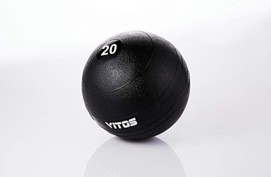 Vitos Fitness Exercise Slam Medicine Ball 10 to 100 Pounds | Durable Weighted Gym Accessory Strength Conditioning Cross Training Core Squats Lunges Spike Ball Rubber Weight Workout