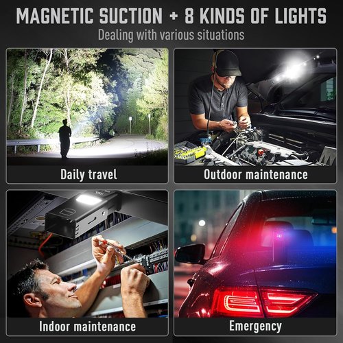 MIAOKE 8 Mode Small Flashlight with Magnetic, 1,000 Hight Lumen LED Rechargeable Flashlight,Keychain EDC Flashlight for Daily Travel Maintenance and Emergency Mini Flashlight as Gife for Man