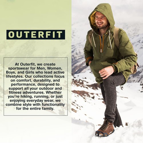 Outerfit Non-Slip Crampons with Tungsten Steel Spikes, Shoe Spikes for Snow and Ice, Cleats for Hiking, Fishing, Walking
