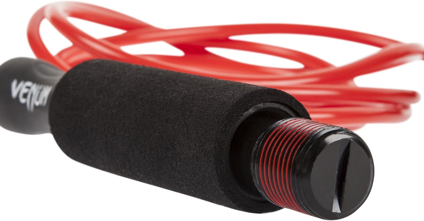 Venum Competitor Weighted Jump Rope - Adjustable Black Fitness Rope for Cardio & Strength Training