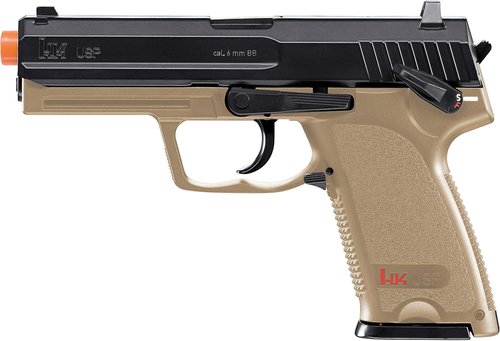 HK Heckler & Koch USP CO2 Powered 6mm BB Pistol Airsoft Gun, Standard Action, Dark Earth Brown