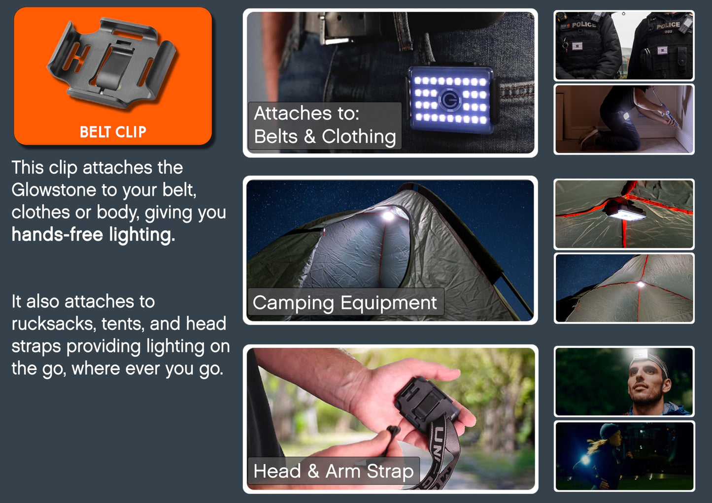 Glowstone LED Flashlights High Lumens 900lm/5600K Output – Powerful Small Flashlight, Rechargeable Portable Durable Torch, IP69K Waterproof, Drop-Proof 5m, Outdoor Camping Emergency Use - No Charger