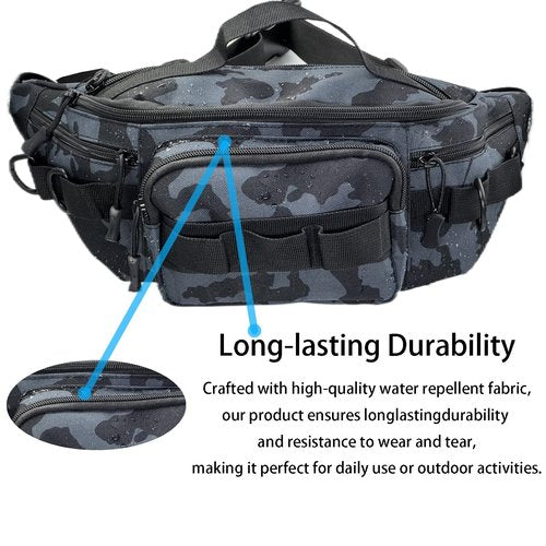 Chardime Fanny Pack for men -tactical fanny pack for men, Sports and Outdoor Activities,Multiple Pockets and Compartments,Fanny Pack for Men Crossbody（Green camouflage）…