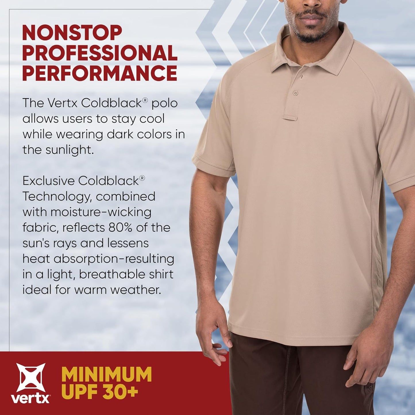 Vertx Tactical Polo Shirt for Men - Short Sleeve, Breathable & Temperature Regulating, Ideal for Police & Security