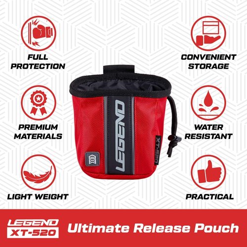 Legend XT520 Quick Release Pouch & Finger Tab Bag | Interior Divider for Better Organization & Storage of Release Aids | Attaches to Standard 2" Belt | Quick Drawstring Closure