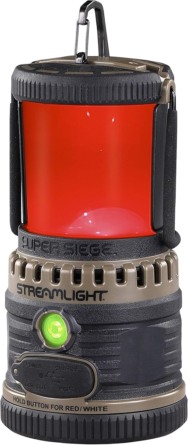 Streamlight 44931 Siege 540-Lumen Compact D Alkaline Outdoor Hand Lantern/Flashlight Combo, Coyote