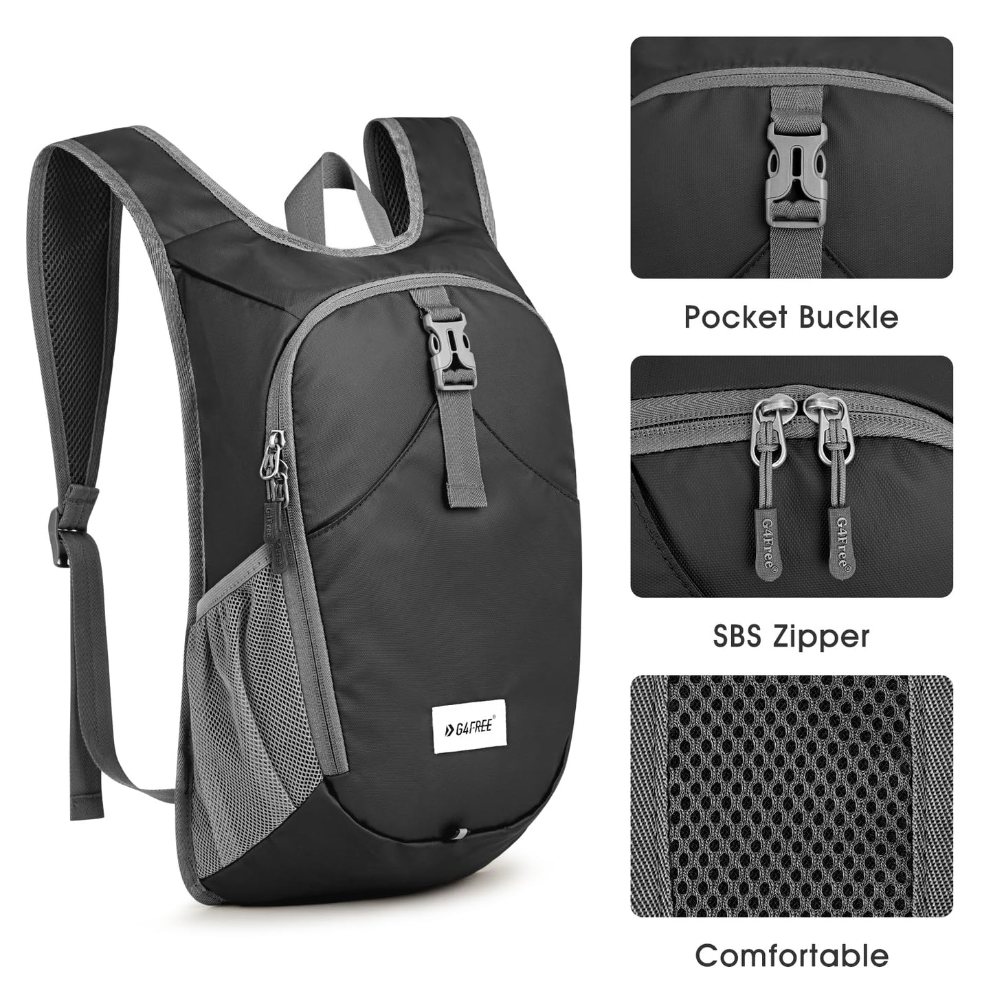 G4Free 10L Hiking Backpack, Lightweight Small Hiking Daypack Small Outdoor Travel Foldable Shoulder Bag