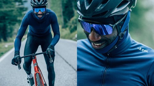 LE COL Men's Pro Aqua Zero Long Sleeve Jersey | Breathable Cycling Shirt | Rear Pockets, Water Resistant, Zip Closure (US, Alpha, Large, Regular, Regular, Navy)