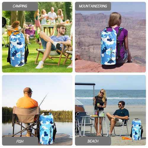 Round Barrel Collapsible Backpack Cooler, Waterproof Hands Free Cooler Bag, 24 Hours Cooling, Soft Sided Cooler, Portable Lightweight Travel Camping Beach Lunch Backpack for Men and Women
