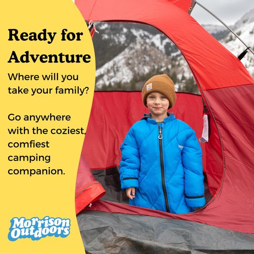 Big Mo 40° Kids Sleeping Bag (Ages 18-36m). The Coziest, Funnest Camping Sleeping Bag for Kids with Adjustable Cuffs. (Black Rainbow)