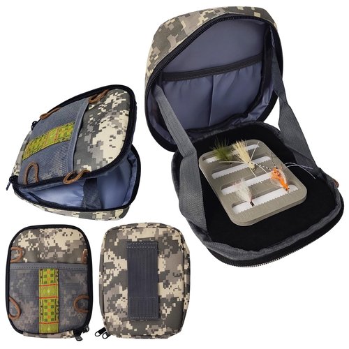 EUPHENG Aventik Tenkara Sling Bag, Adjustable Outdoor Tenkara Fishing Shoulder Backpack, Large Capacity with Multi Function(Camo)