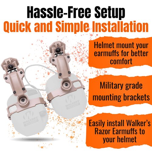 Tigrett Outdoors ARC Rail Adapter for Walker Razor Thin Tactical Headset – Tactical Helmet Accessory with 360° Rotation – Compatible with ARC Rails, Fast Helmet, and Military Ear Protection