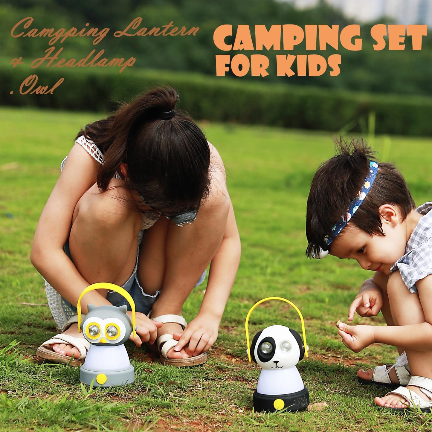 FANT.LUX Kids Owl Lantern & Headlamp Set, 2-in-1 360° LED Camping Night Light, Battery Powered 3×AA, Child-Safe ABS, Portable Adventure Toy & Bedroom Night-Light (Pink Owl Lantern-Headlmp)