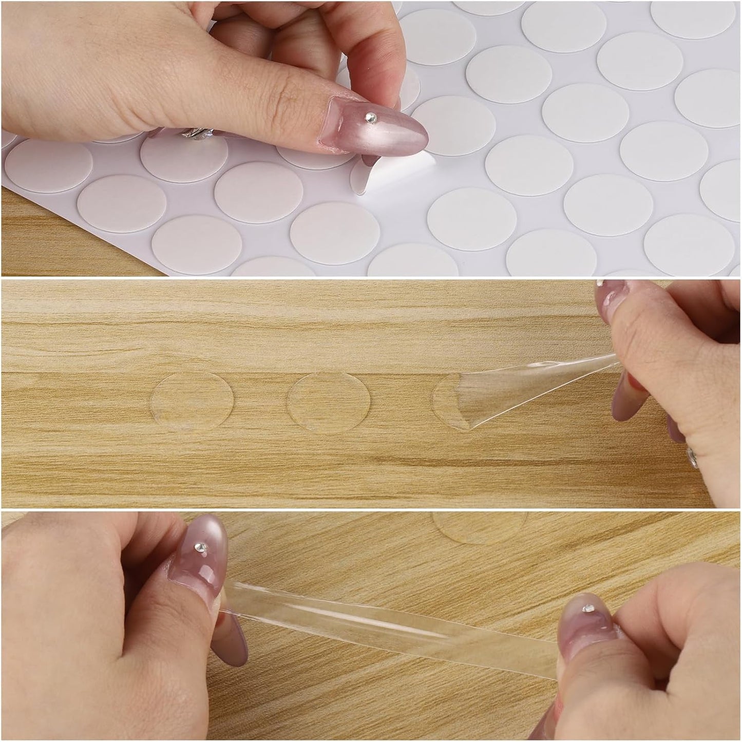 700 Pcs Circle Dot Stickers Lables 3/4" White Double Sided Sticky Transparent Sticky Tack Adhesive for Office Festival Decoration