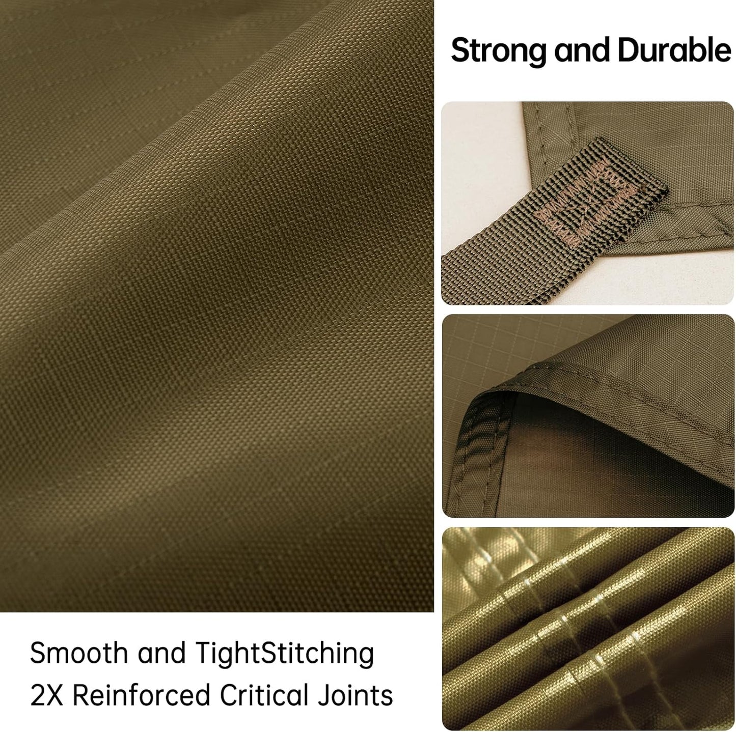 FREE SOLDIER Waterproof Portable Tarp Multifunctional Outdoor Camping Traveling Awning Backpacking Tarp Shelter Rain (Brown 10×10.5ft)