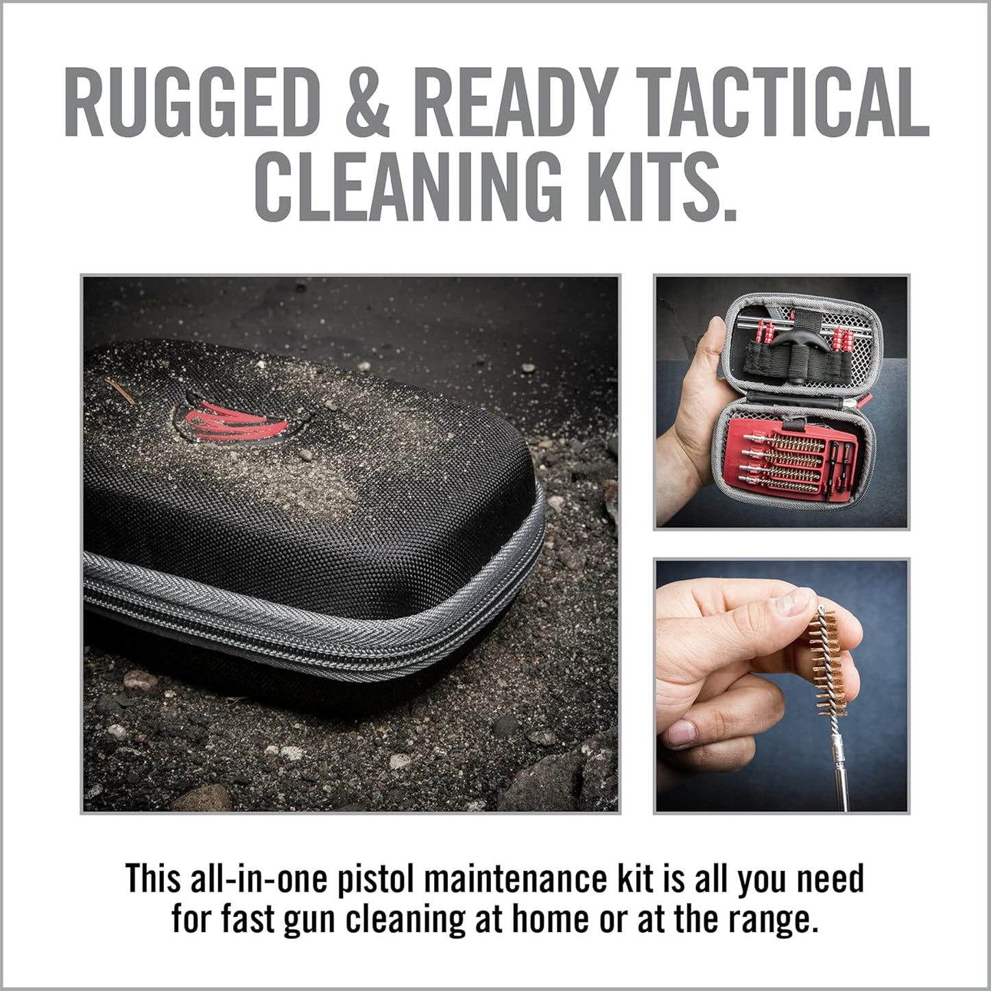 Real Avid Handgun Cleaning Kit - All-in-One 13 Piece Pistol Cleaning Kit with Cleaning Rod, Bore Brushes, Gun Cleaning Jags & Gun Cleaning Patches