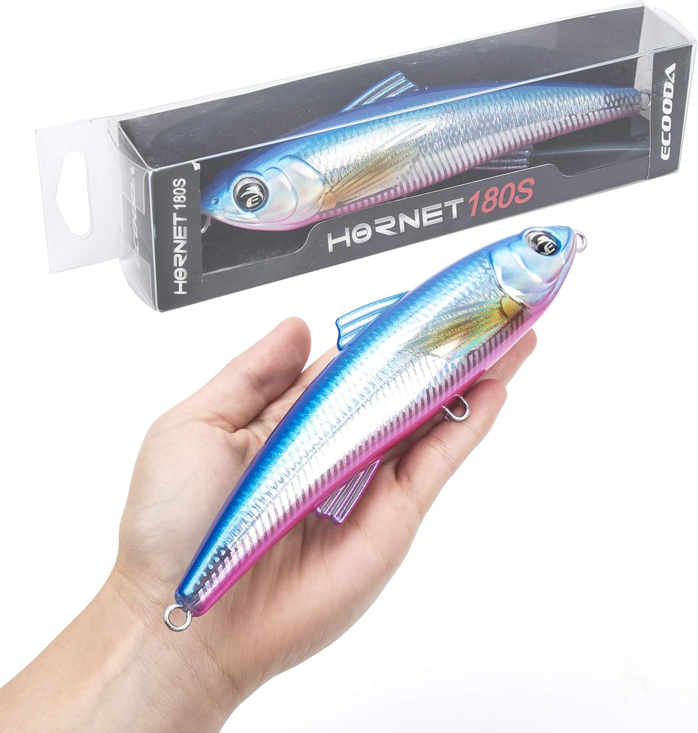 Hornet Saltwater Fishing Lure 2.9oz 7in Topwater Popper Hard Bait Floating Pencil Lure for Kingfish/Tuna/Mackerel/Marlin/Mahi Mahi Offshore Trolling Onshore Floating Crankbait