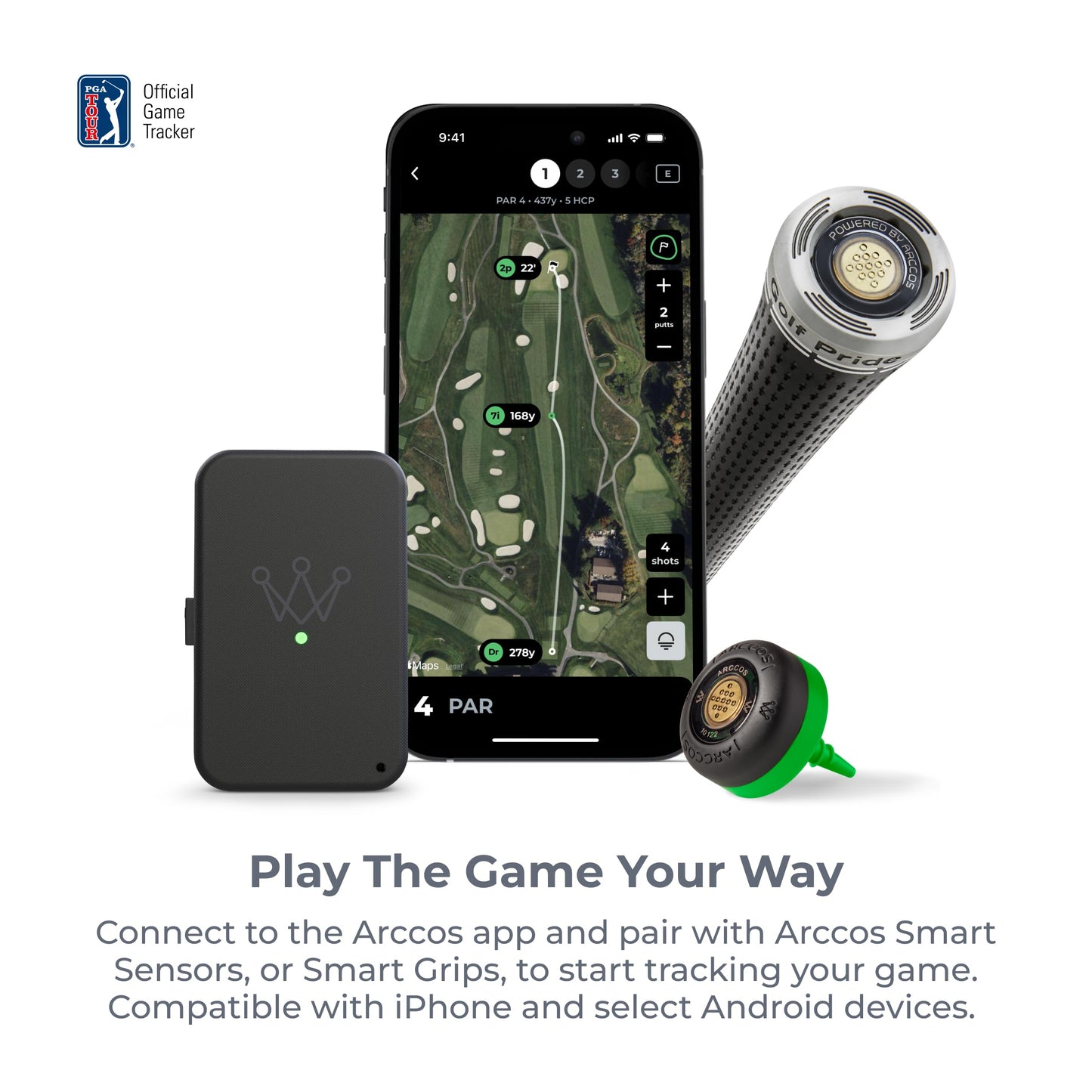Arccos Link Pro Wearable: Automatically Track Your Golf Game Without Your Phone, Compatible with Arccos Smart Sensors & Arccos Smart Grips