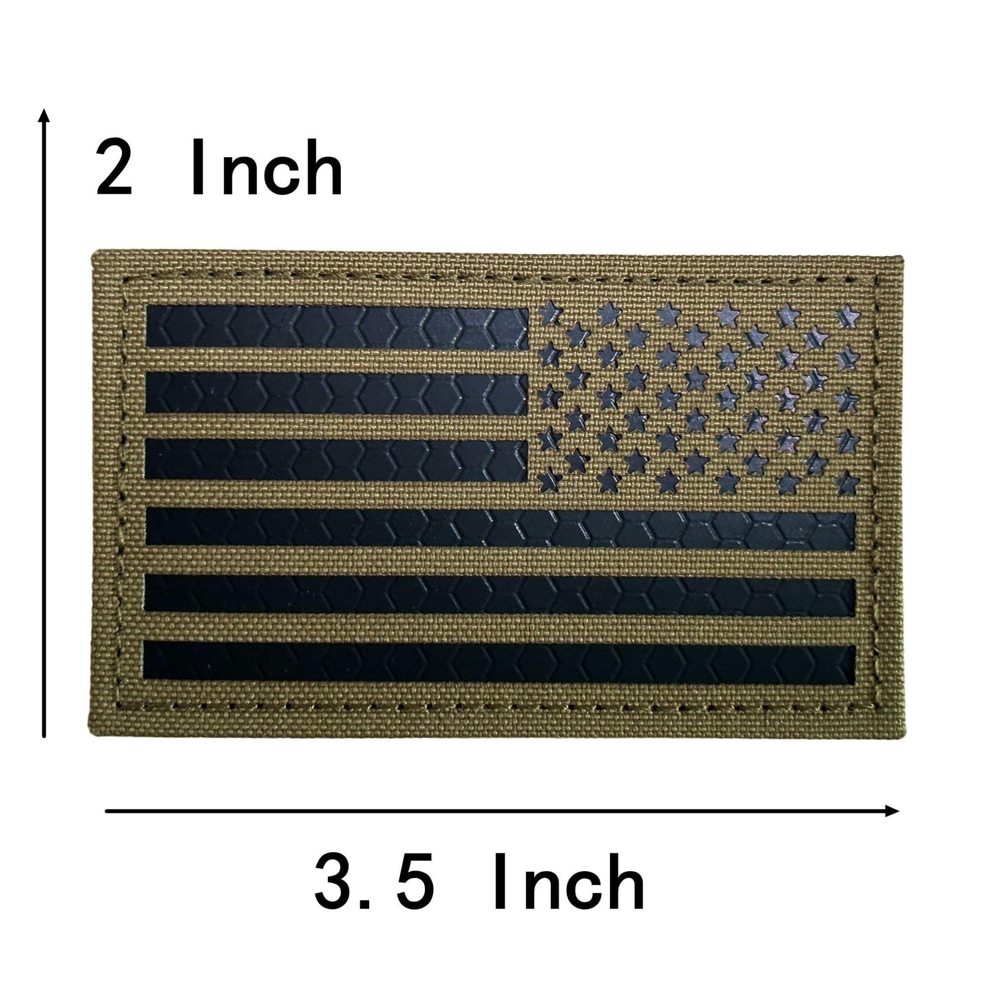 2x3.5 Infrared IR US USA American Flag Patch Tactical Vest Patch Hook-Fastener Backing (Coyote Brown Tan-Reversed)