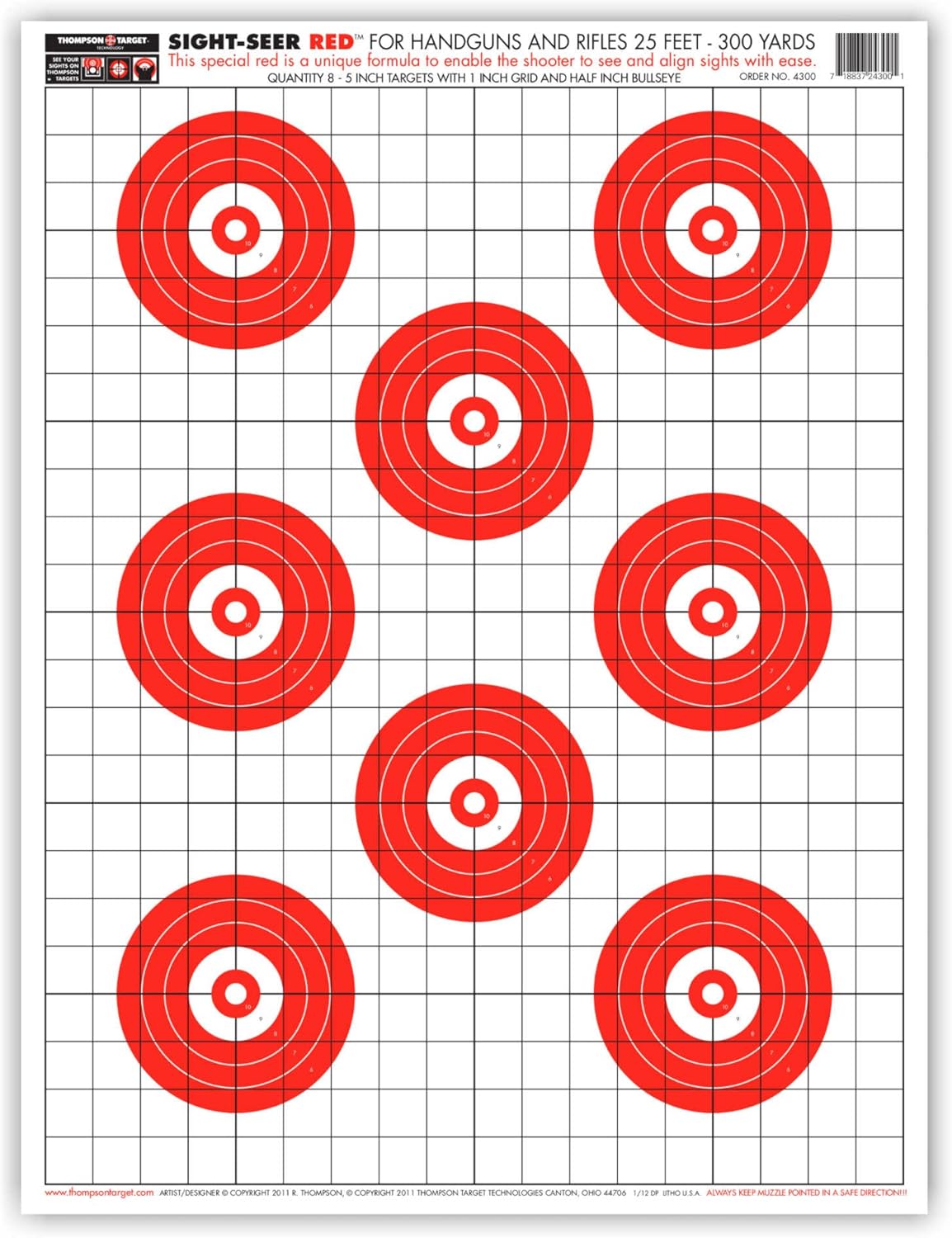 Sight Seer Paper Bullseye Shooting Targets for Pistol & Rifle 19"x25"