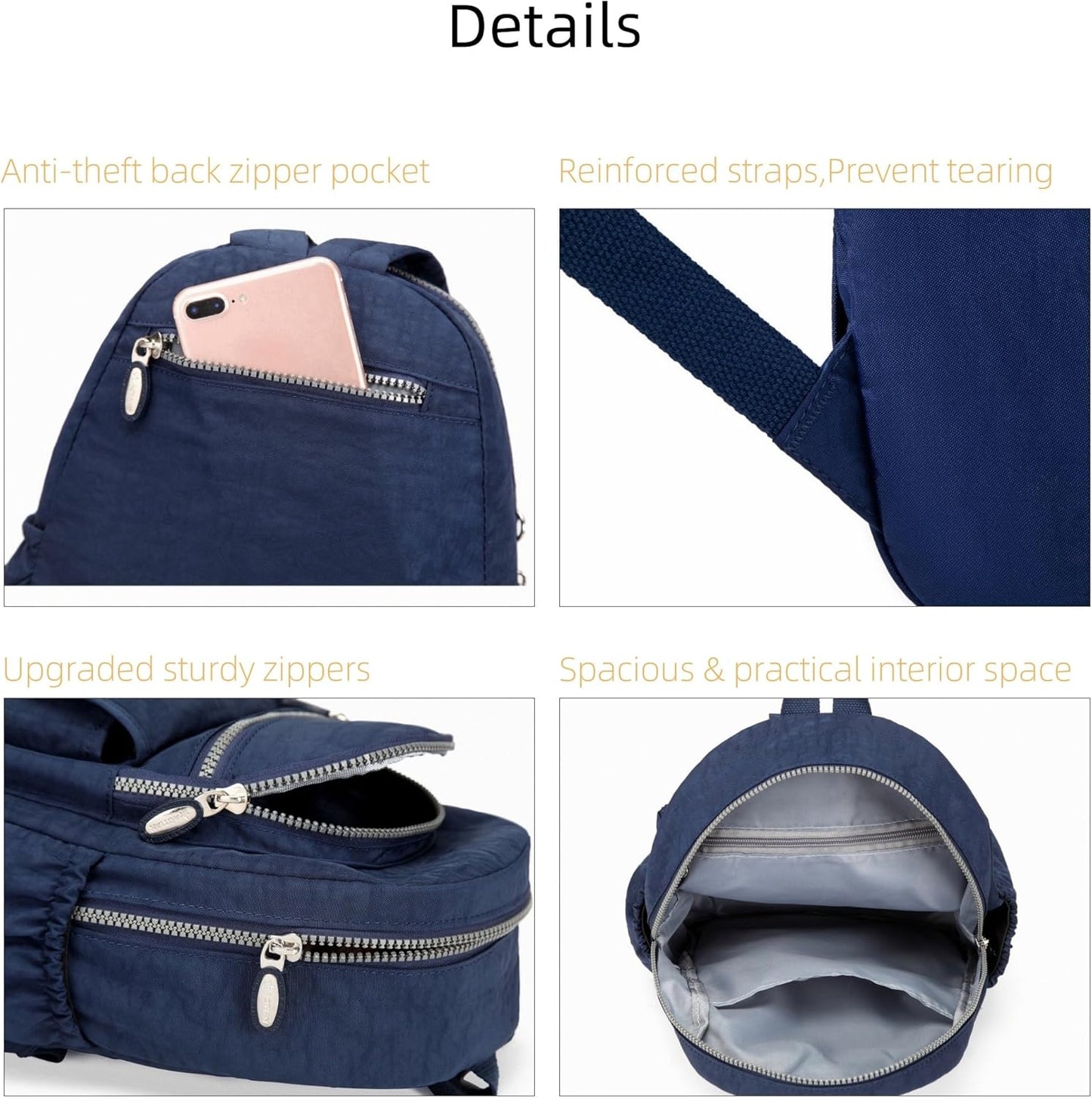 AOTIAN Mini Nylon Women Backpacks Casual Lightweight Small Daypack for Girls