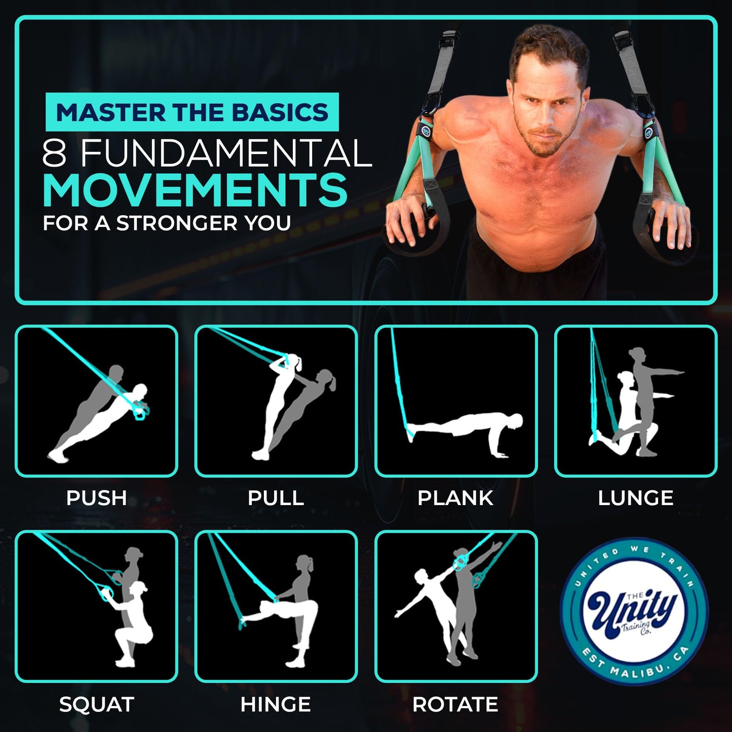 The Unity Training Co. All In One Suspension Trainer Kit, Full Body Workout at Home, Exercise Straps That Will Help You Build Muscle, Burn Fat and Improve Mobility