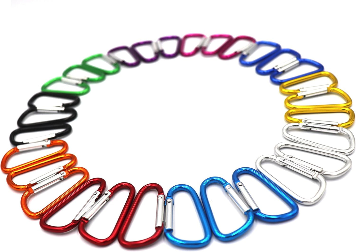 FGen 30pc D-Shaped Aluminum Alloy Clasp, Suitable for Family, RV, Camping, Fishing, Hiking and Key Clasp