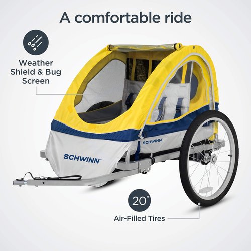 Schwinn Echo Child Bike Trailer and Coupler Attachment for Instep and Schwinn Bike Trailers