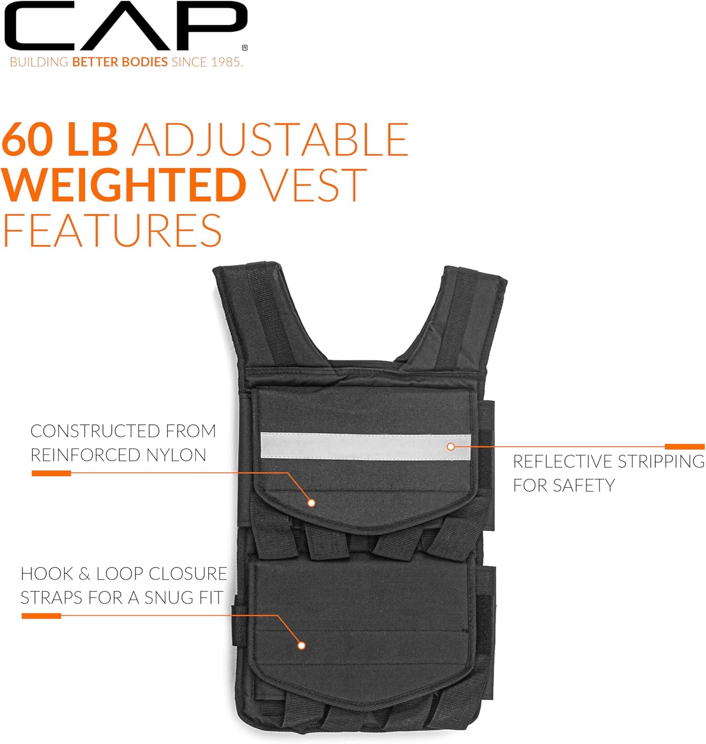 Adjustable Weighted Vest by CAP Barbell | Custom Fit for Enhanced Workouts