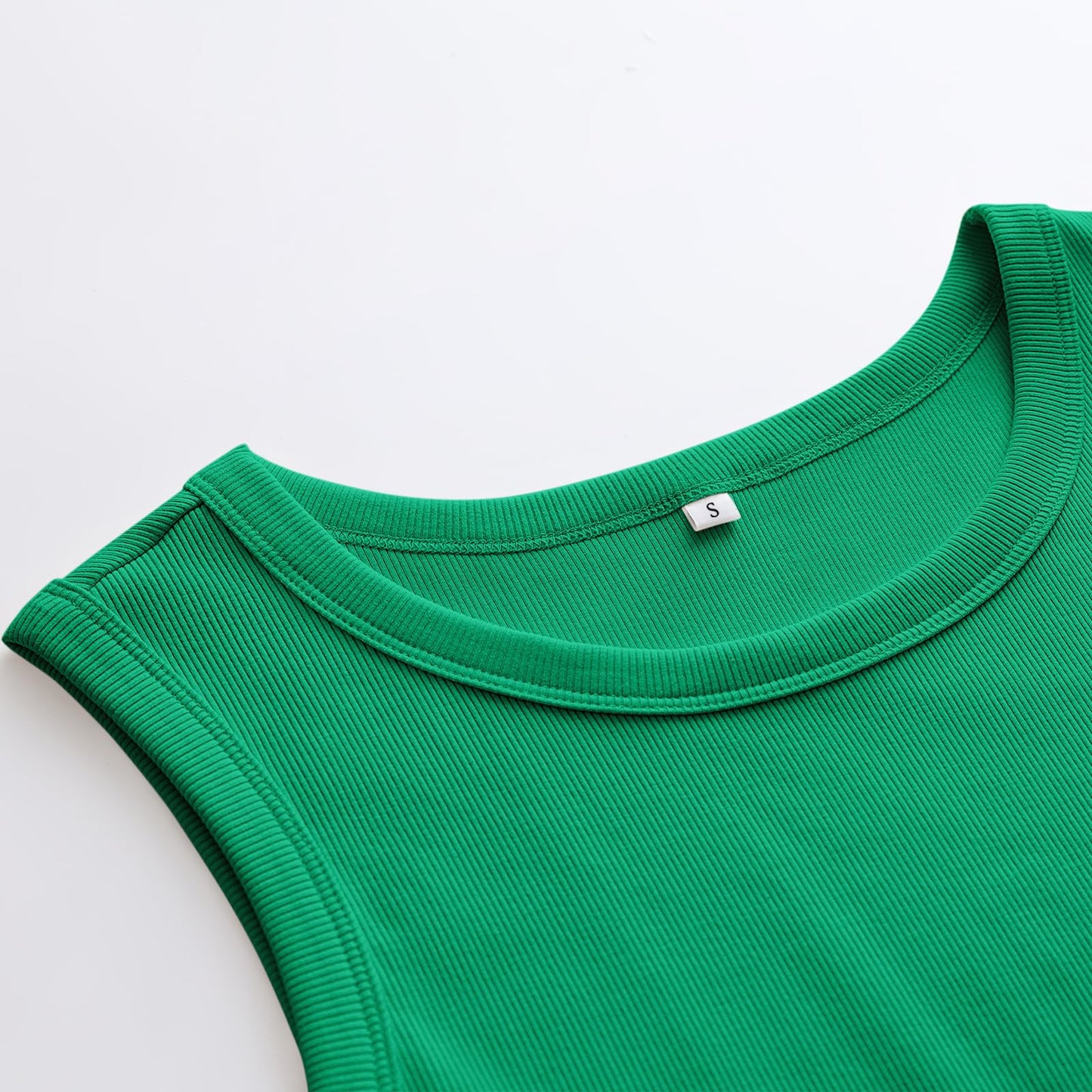 ANRABESS Womens Sleeveless High Neck Tank Tops Fashion Summer Casual Basic Slim Fit Ribbed Racerback Top Shirt Clothes Green-L
