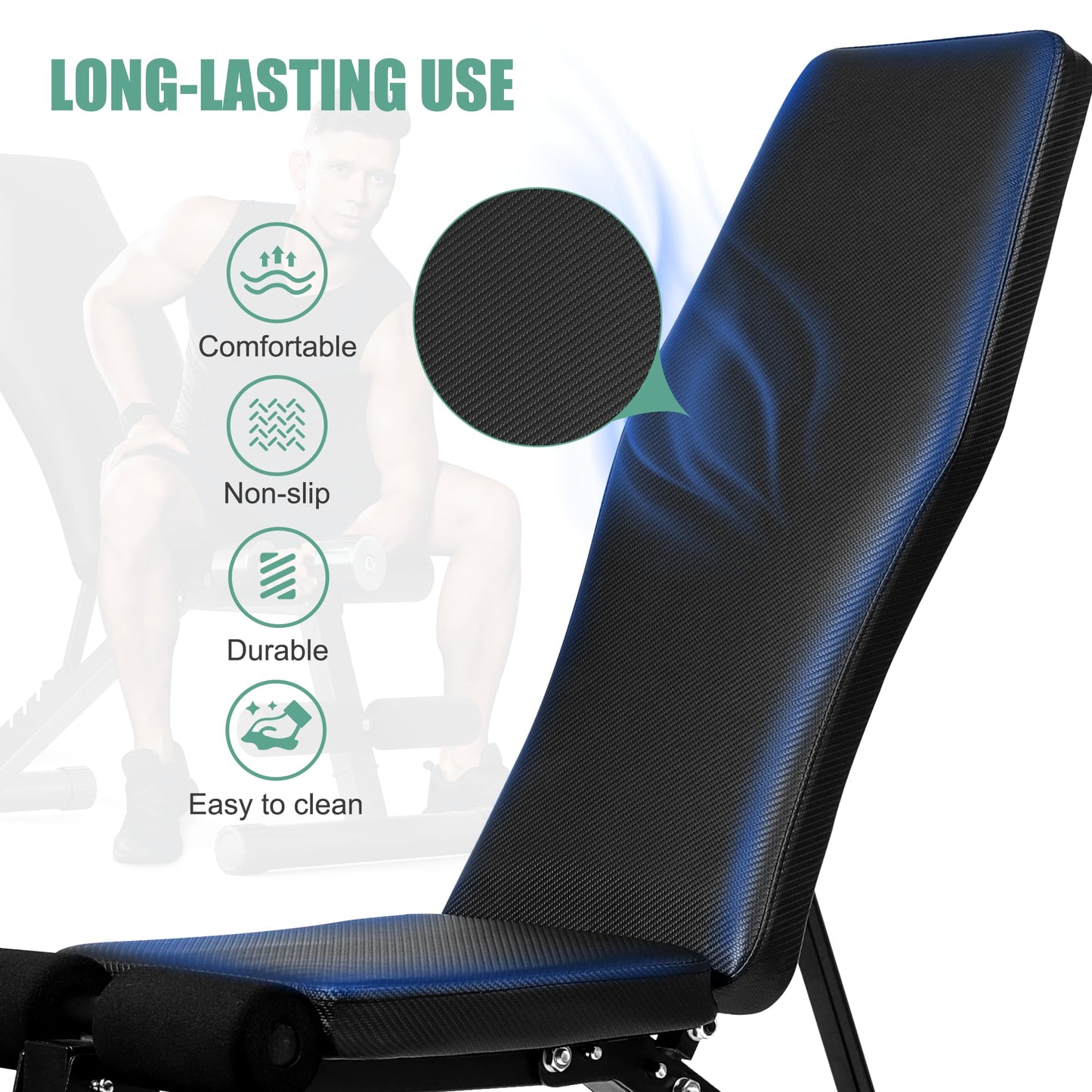 Adjustable Weight Bench for Home Gym Olympic Workout Bench with 700 LB Capacity Dumbbell Exercise Incline/Decline Bench for Strength Training and Full Body Workout