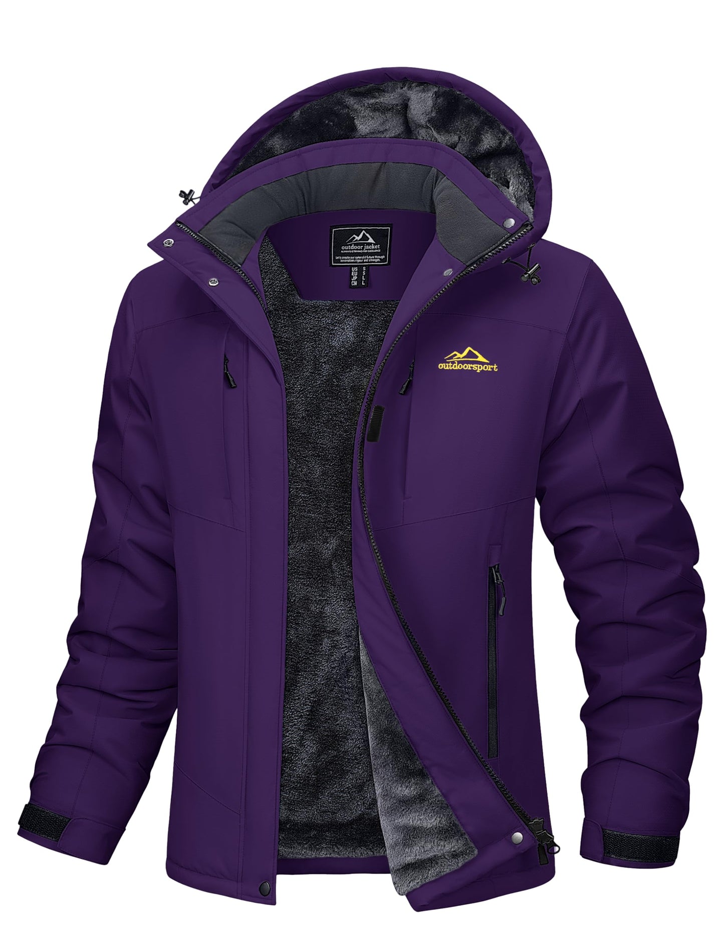 MAGCOMSEN Ski Coats for Women Winter Waterproof Warm Insulated Thermal Snowboarding Jacket Windproof Purple Raincoat XL