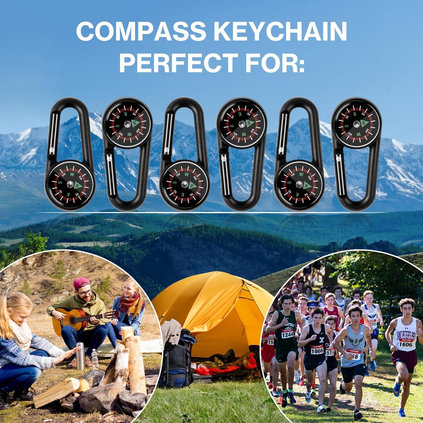30 Pcs Mini Compass Keychain for Kids Bulk, Small Pocket Magnetic Compass Survival Hiking for Outdoor Survival Camping Party Backpacking Accessory (30)