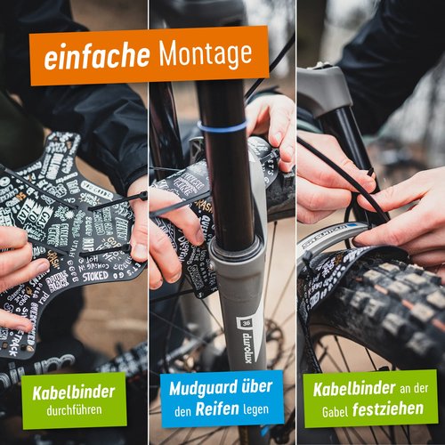Riesel Design - Front Big Bike Fender for Face and Suspension Fork Protection - Secure Fit, for Enduro, Trail, All Mountain, Cross Country, Freeride, Downhill or E-MTB - KOL:OSS - Höhenlinien
