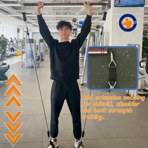 YUARIML Resistance Band Bar, Resistance Bar with 4 Resistance Bands, Portable Pilates Bar Kit, Home Gym Resistance Training Kit