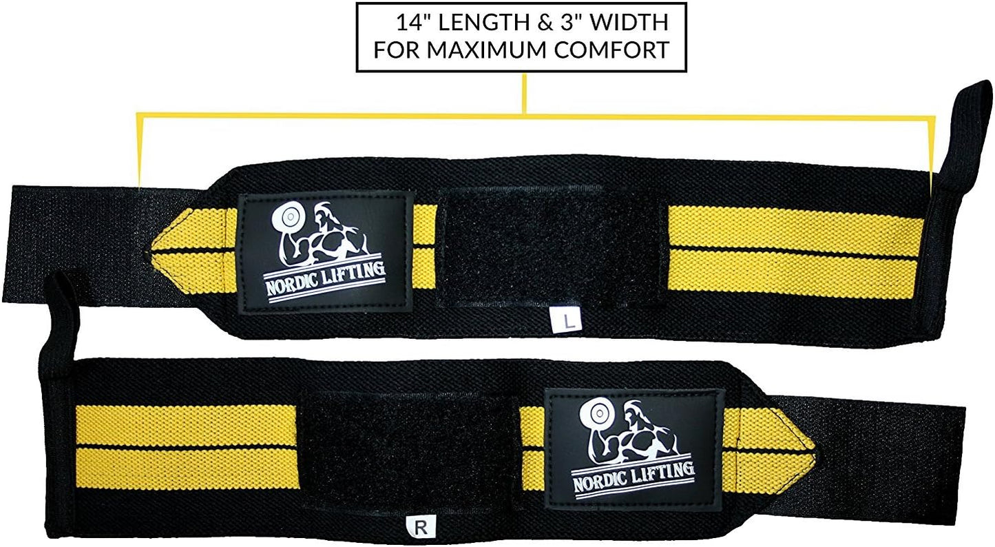 Wrist Wraps (1 Pair/2 Wraps) for Weightlifting/Cross Training/Powerlifting/Bodybuilding - for Women & Men - Premium Quality Equipment for The Absolutely Best Hand Strength & Support - 1 Year Warranty