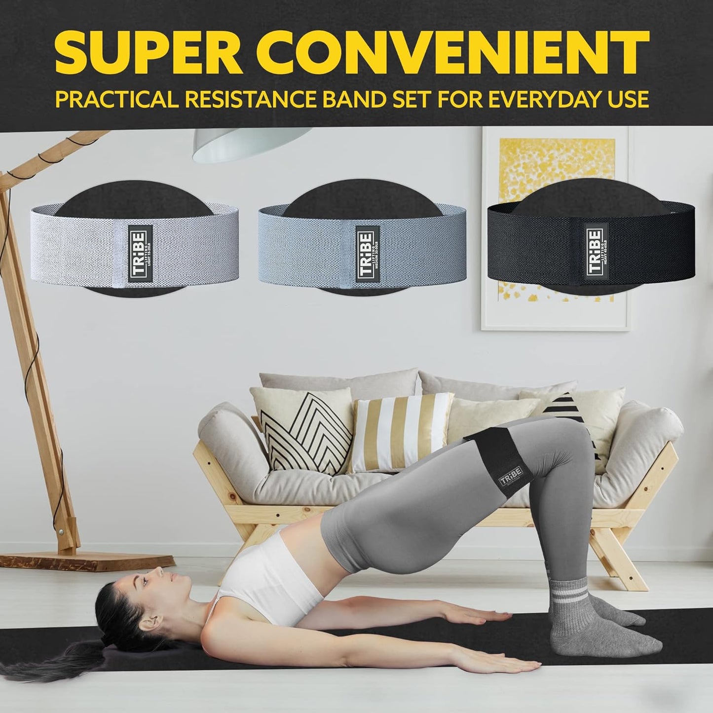 Fabric Resistance Bands for Legs - Workout Bands Resistance Bands for Men and Women - Booty Bands for Working Out - Exercise Bands Resistance Bands Set - Elastic Bands for Exercise