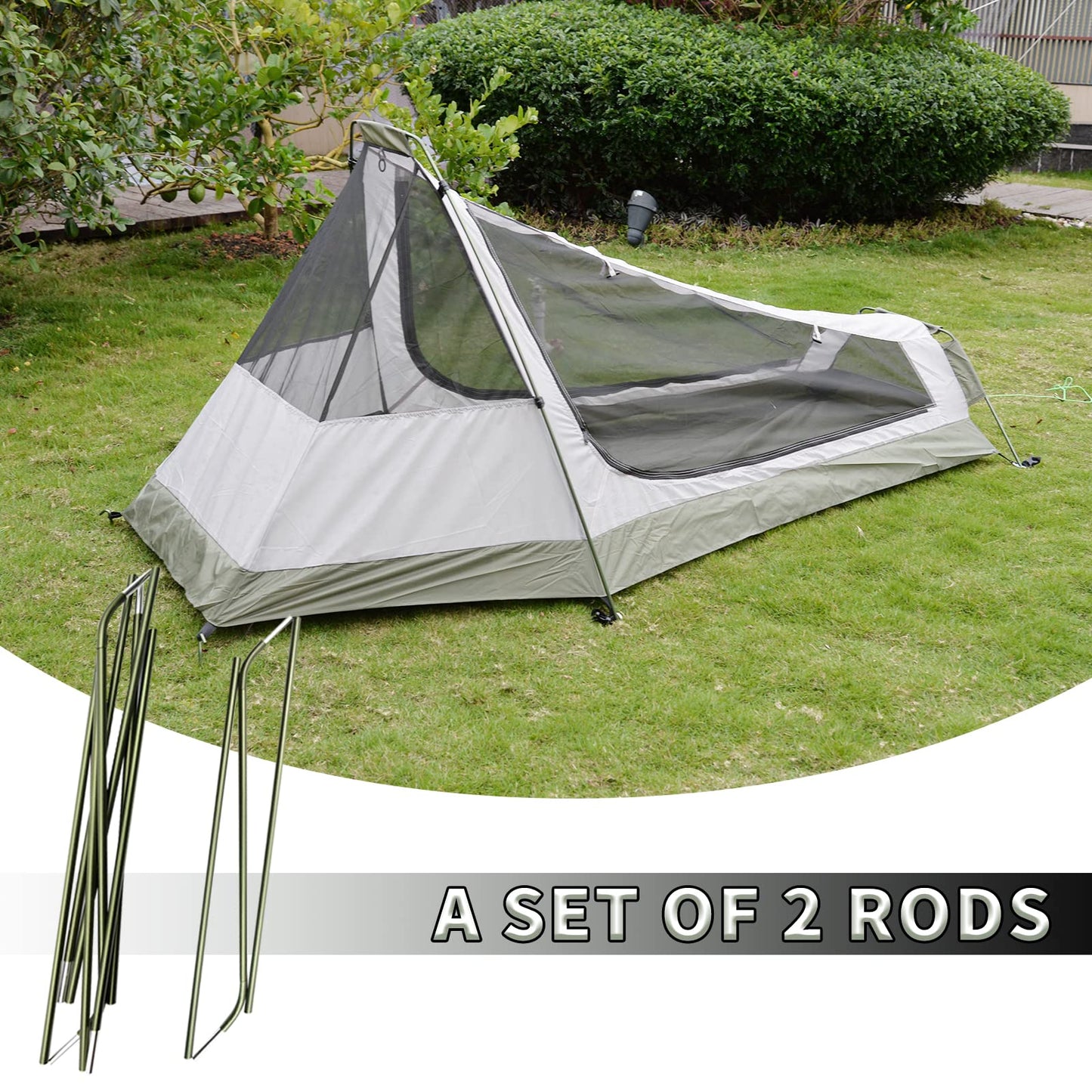 GEERTOP Lightweight Aluminum Replacement Tent Poles for Bivy Tent 1 Person - Camping Hiking Backpacking