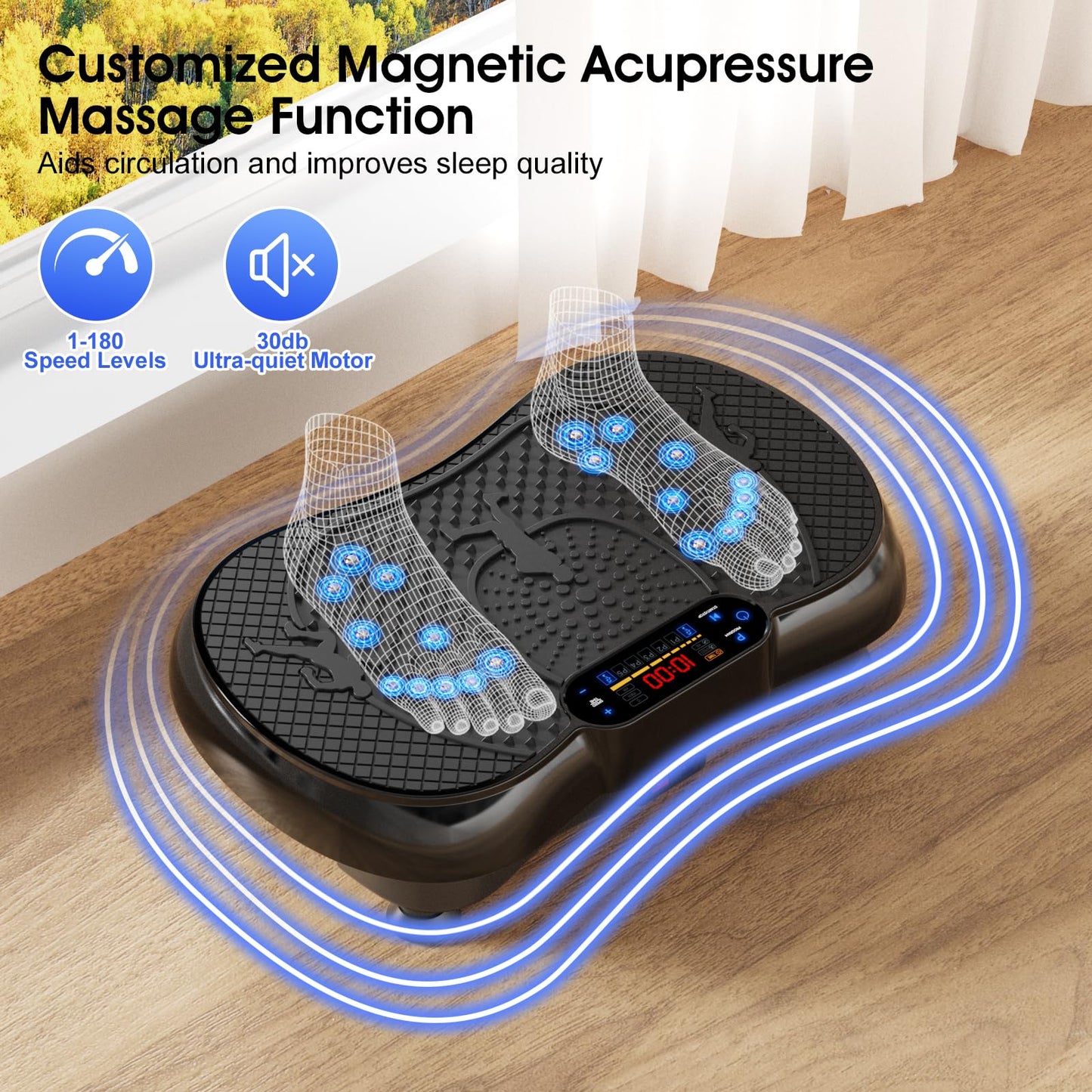 Anyrap Vibration Plate Exercise Machine, Vibration Plate for Lymphatic Drainage, Whole Body Workout Vibrating Fitness Platform, Effective for Weight Loss, Shaping, Toning & Wellness