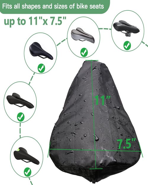 Xonhyicn Waterproof Bicycle Seat Cover Outdoor Rainproof Sunproof Dustproof Protective Cover Washable Saddle Cover for Women Men Urban Mountain Black