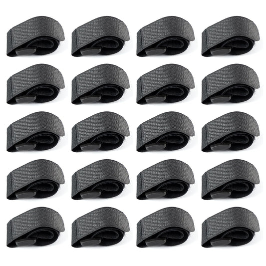 20-Pack Stretchy Straps & Tackle Ties for Fishing Rods - Elastic Rod Holder Straps for Organizing and Protecting Casting, Spinning, and Fly Rods - Angler's Accessories