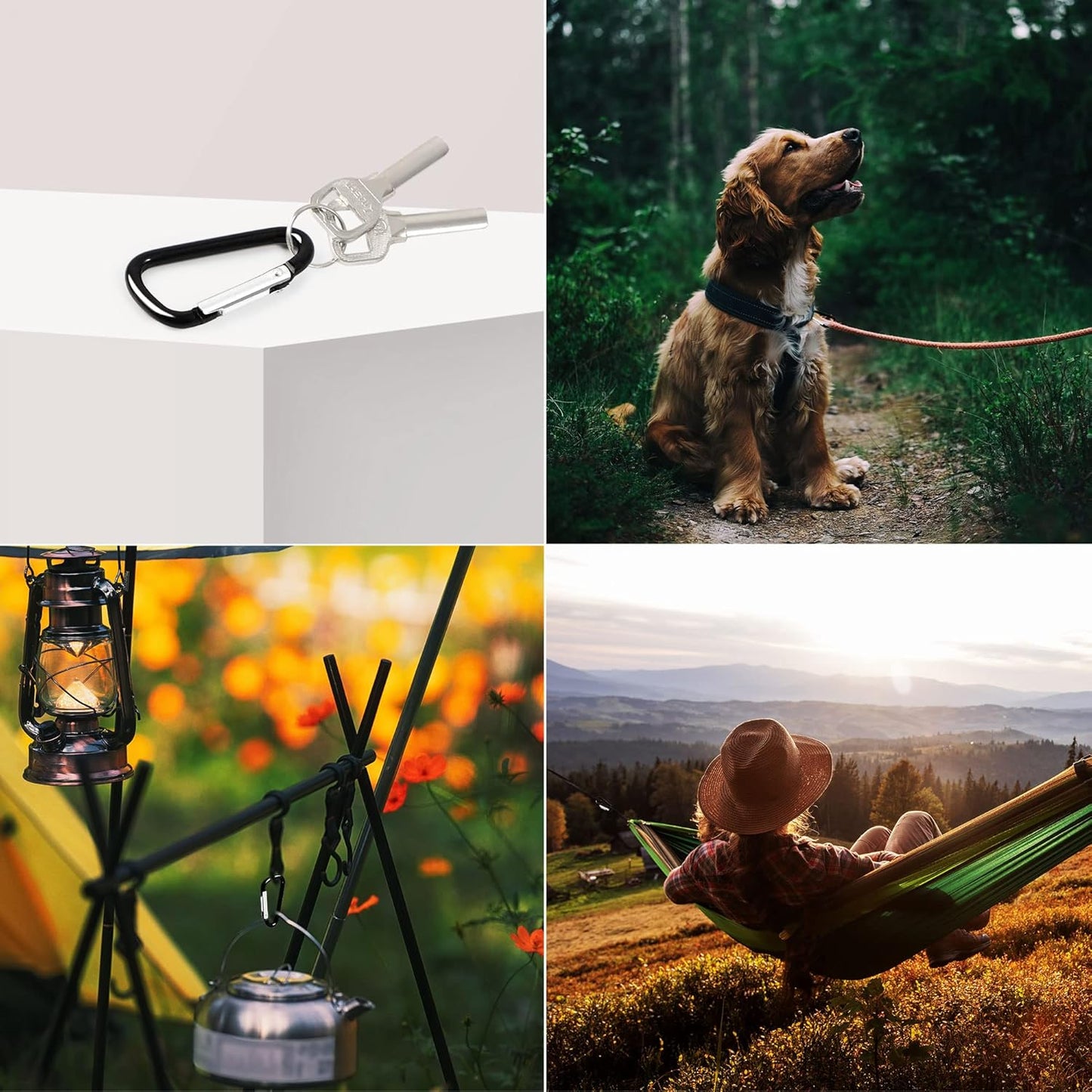 Aluminum Carabiner Keychain Clips - 5PCS Spring Snap Hooks for Outdoor Gear & Travel