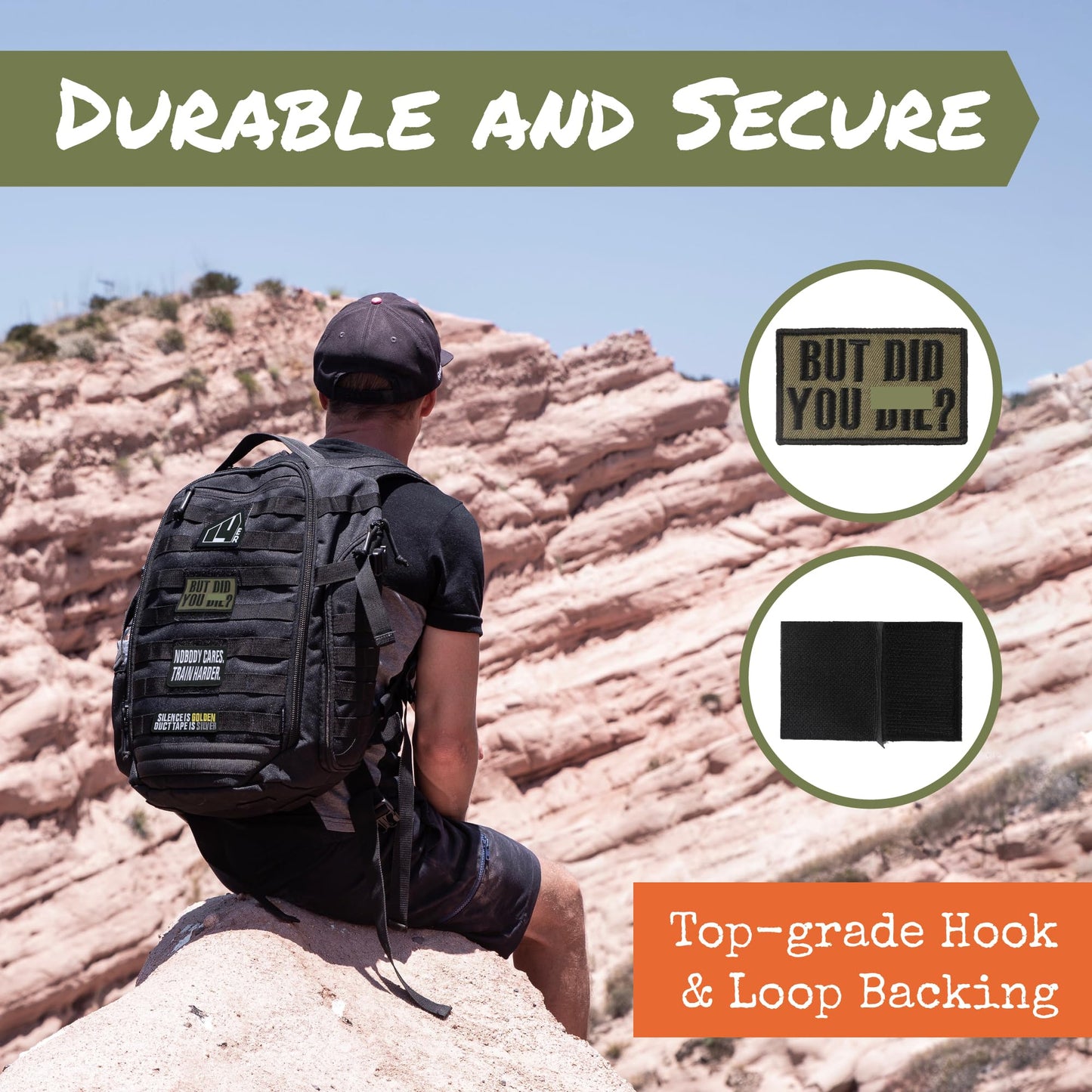 14er Tactical Morale Patches | Funny Military Hook & Loop Embroidered Patches for Backpacks, Collar and Vests (20-Pack)