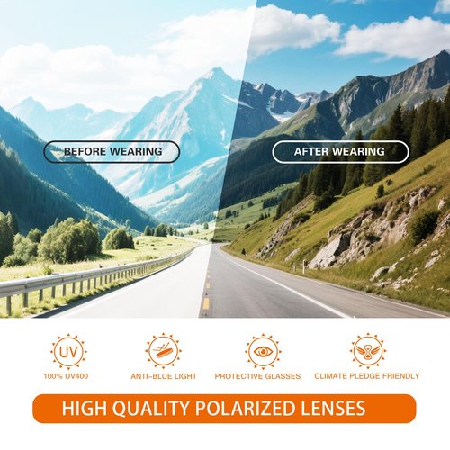 suoso Polarized Sports Sunglasses for Men: UV400 Protection Glasses Womens Wrap Around Goggles for Driving Fishing