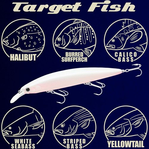 LUCKY CRAFT Surf Pointer 115MR - Saltwater Fishing Lures for Halibut & Striped Bass