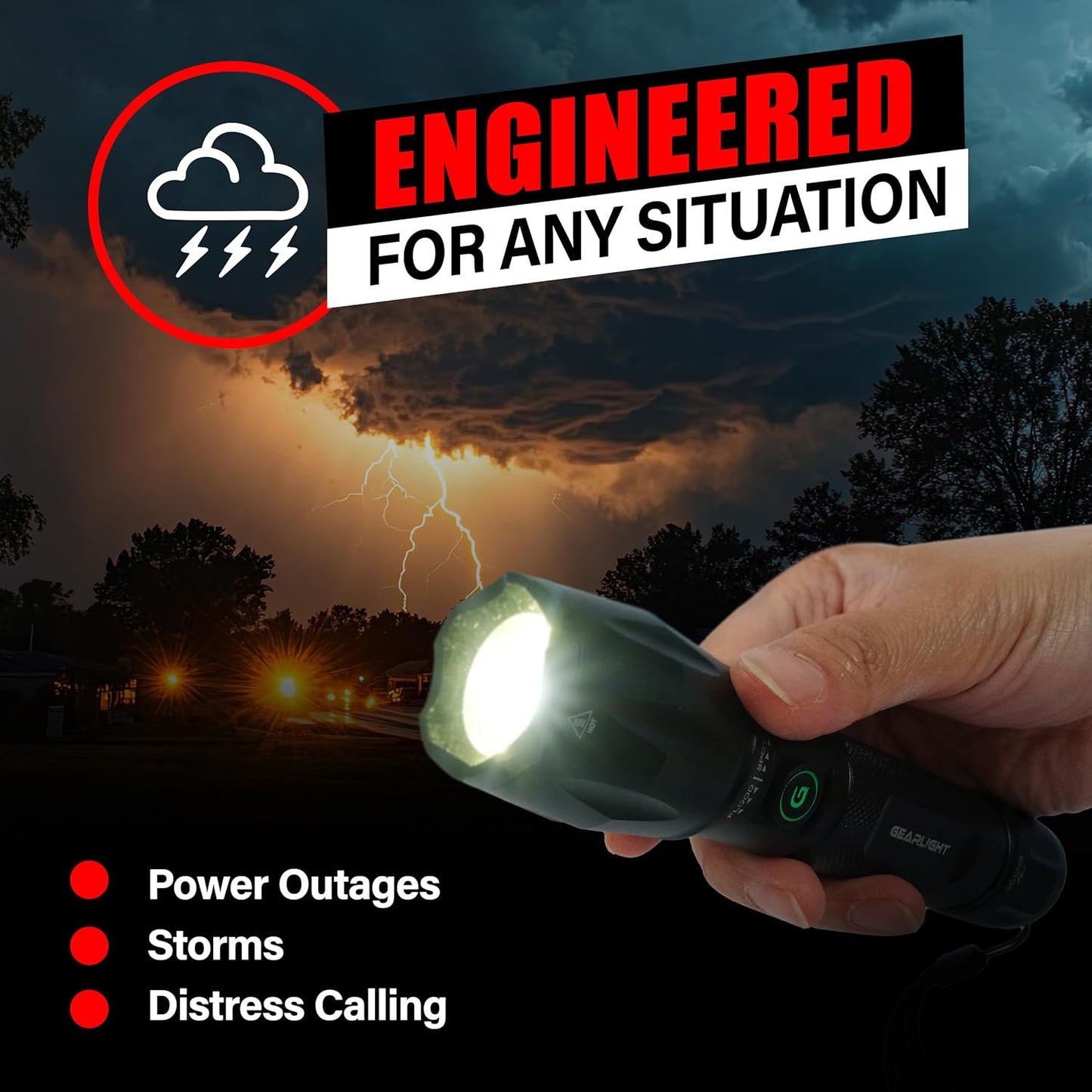 GearLight LED Flashlights - Mini Camping Flashlights with High Lumens, 5 Modes, Zoomable Beam - Bright and Versatile Flash Light for Outdoor and Home Use - S1000-2 Pack, (Batteries Not Included)