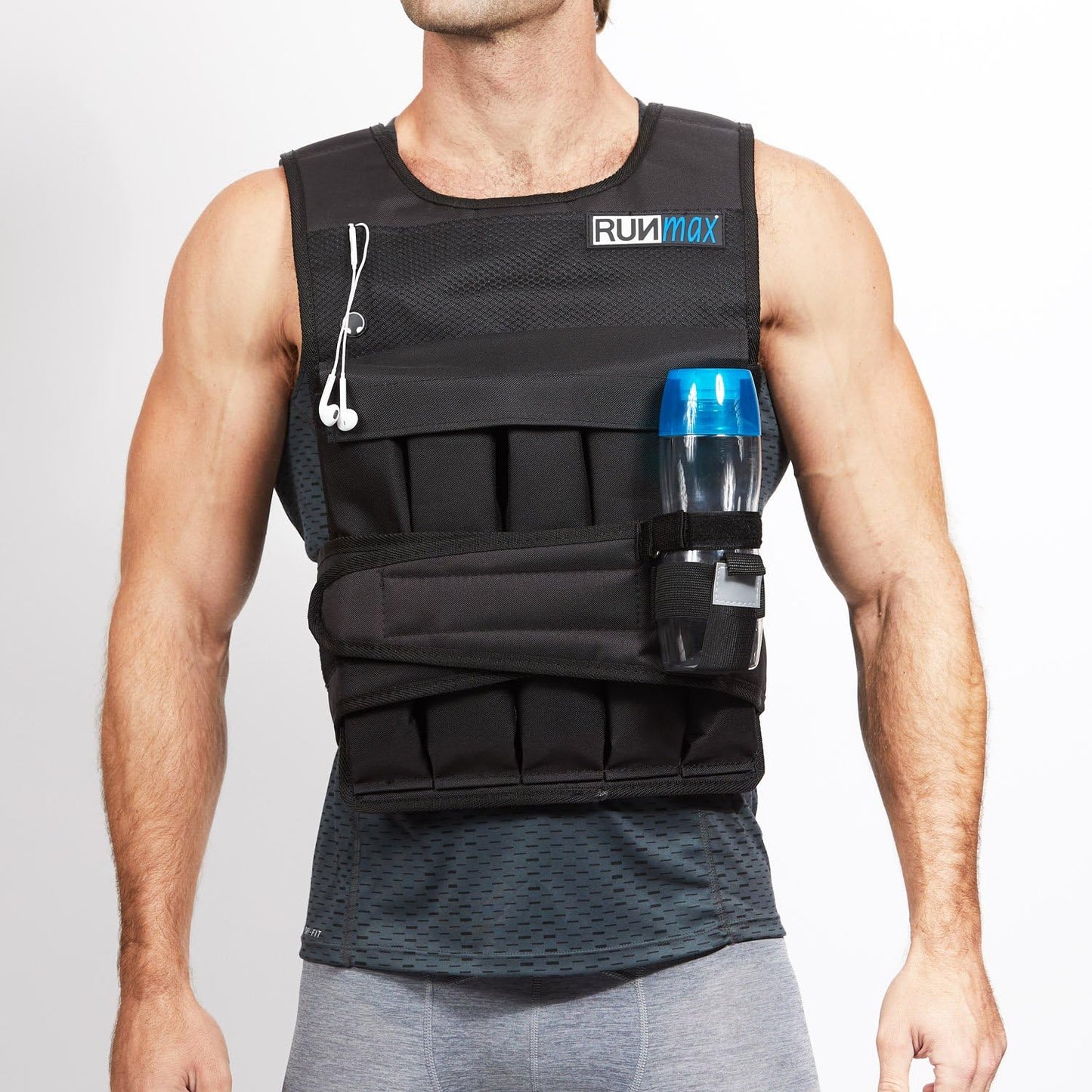 RUNmax 20LBS - 150LBS Adjustable Weighted Vest Wtih Shoulder Pads Option for Men and Women