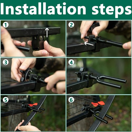 Shupakul 2 PCS Tree Stand Bow Holder- 12 Teeth Adjustable Hunting Bow Holder- Easy Installation Treestand Bow Rest for Hunting Archery Gear Accessory
