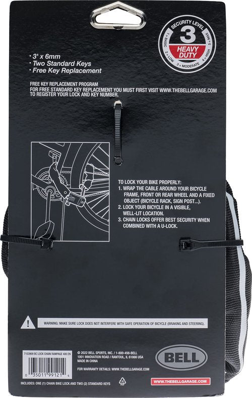 Bell Rampage 400 Bicycle Chain Lock